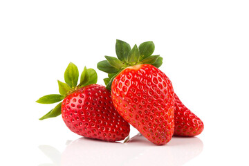 Red ripe strawberry fruits