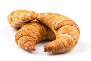 Croissant over white background