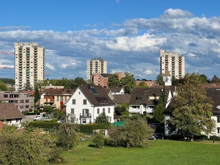 A view of a small picturesque town Regensdorf and municipality in the district of Dielsdorf District of the canton of Zürich, Switzerland (Schweiz)