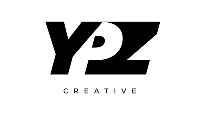 YPZ letters negative space logo design. creative typography monogram vector