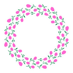 チューリップの円形フレーム