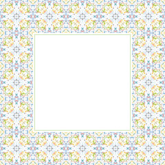 Square frame with abstract ornament on white background. Decorative element.
