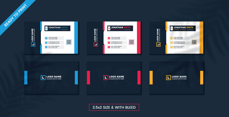 Double-sided Corporate Business Card Template.