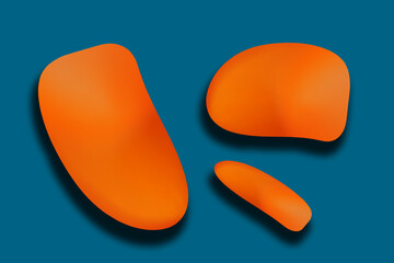 Minimalist 3D abstract art of isolated pebble shapes