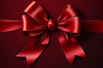 Red ribbon gift. Generative ai