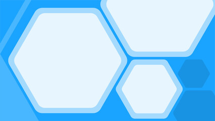 set of blue banners with hexagons