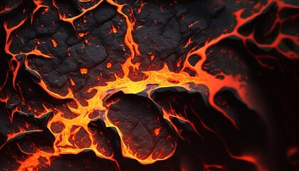 Magma volcano background. Lava fire using UI UX Design.