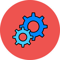 Settings Multicolor Circle Filled Line Icon