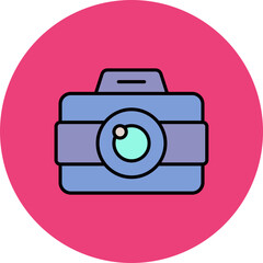 Camera Multicolor Circle Filled Line Icon