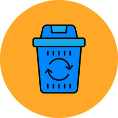 Trash Multicolor Circle Filled Line Icon