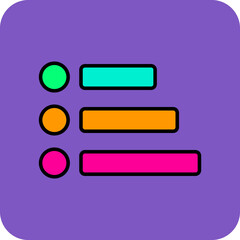 Fototapeta premium Menu Multicolor Round Corner Filled Line Icon