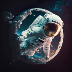 Fototapeta na wymiar astronauta en el espacio