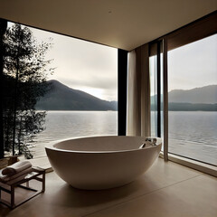 Modern calming interior design natural light AI generated