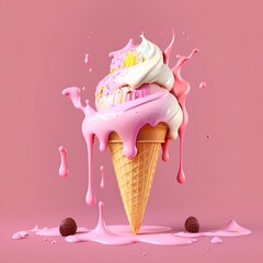 Joy of Melting Ice Cream Cone - Enjoy Every Last Drop
Indulge in the sheer delight of a melting ice cream cone with this high-quality Adobe Stock product. Capture the joy and satisfaction of enjoying 