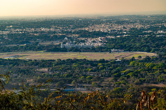 Tourists looking down on the city of Mysore