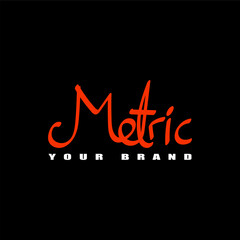 Initial handwritten signature Metric Handwritten monogram design fashion, trademark, brand. Handwritten identity name. abstract paint brush lettering. Calligraphy brush. Write a script. Vector