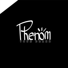 Phenom initial handwriting signature, Fashion handwritten monogram design, trademark, brand. Handwritten identity name. abstract paint brush lettering. Calligraphy brush. Write a script. Vector
