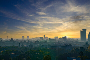 The Bangalore skyline is defined by a mix of modern and traditional architecture, reflecting the...