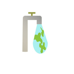 illustration of tap water open wtih running water world waterday drop of world water