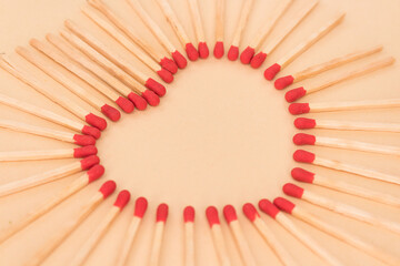 matches shaped to a heart