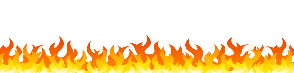 Flame on a white background. Fire illustration for design - vector
