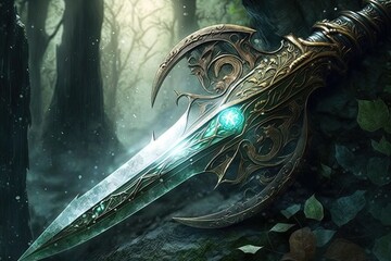 Mystical Glaive of the Elven Clans Generative AI
