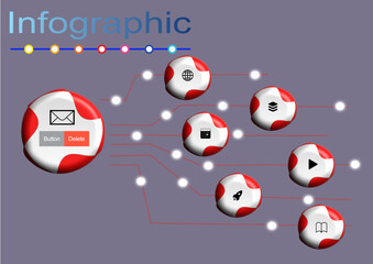 Vector Infographic label design template with icons.diagram, annual report, web design.