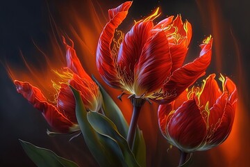 On Fire for Spring: A Brilliant Combination of Light and Color Generative AI