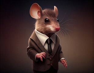 Mouse in suit, generative ai