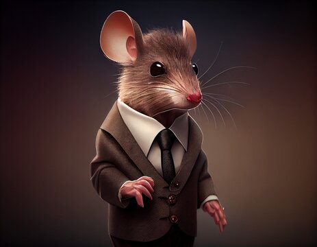 Mouse in suit, generative ai