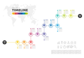 infographic Project timeline graph for 12 months modern diagram calendar, presentation vector infographic.