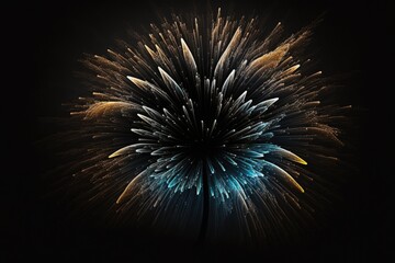 fireworks against a pitch black backdrop. Generative AI
