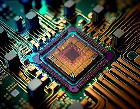 Processor close-up, generative ai