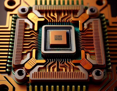 Processor close-up, generative ai