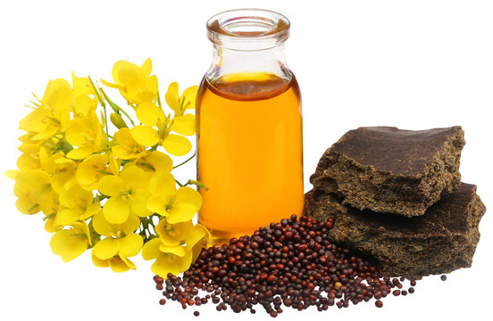 Mustard oil cake with flower