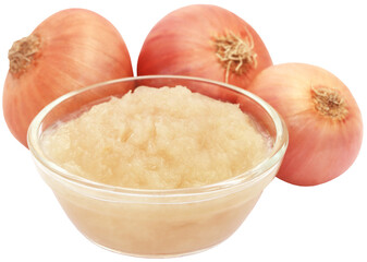 Mashed onion with whole one