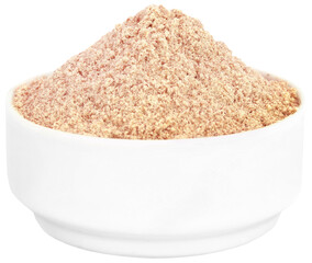 Fresh brown flour in a bowl