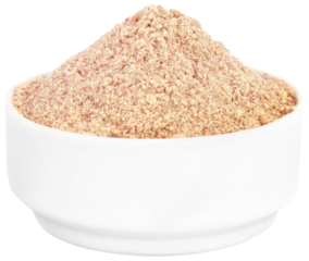 Fresh brown flour in a bowl