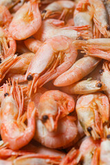 fresh shrimps are cooked in brine