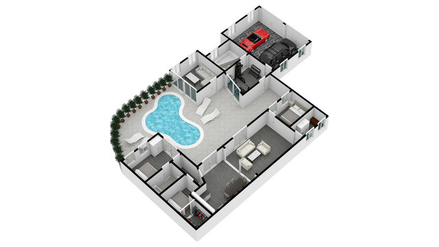 Single Level Floor Plan Ideas. Floor plan. Floorplanner.