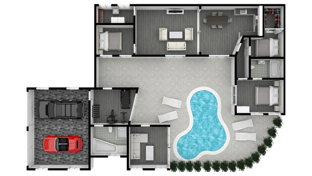 Single Level Floor Plan Ideas. Floor plan. Floorplanner.