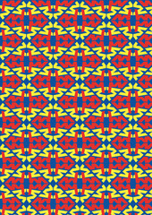 seamless pattern with shapes in yellow and red
