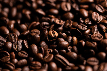 Roasted coffee beans background