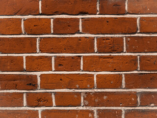 Brown textured brick wallpaper and background copy space. High quality photo