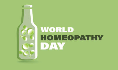 World Homeopathy day. Template for background, banner, card, poster 