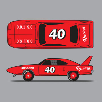 Vintage Stock Car Racing is ready to race in illustration vector style.