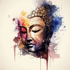 illustration for Buddha Purnima or Vesak Day, Generative ai