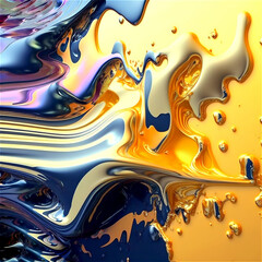 Abstract background in fluid art style in bright multicolored shades. Generative Al content
