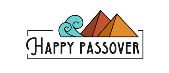 Passover , Pesach, Jewish holiday. Haggadah vector illustration. The Escape from Egypt concept.