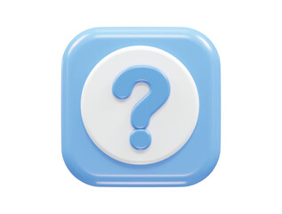 Question mark icon 3d rendering vector illustration
